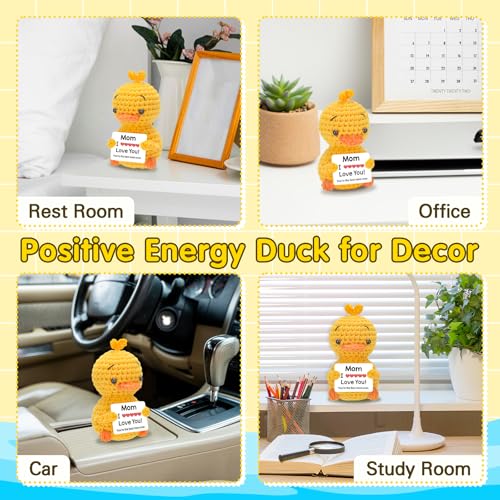 Inspirational Crochet Duck with Affirmations | Positive Gift for Women