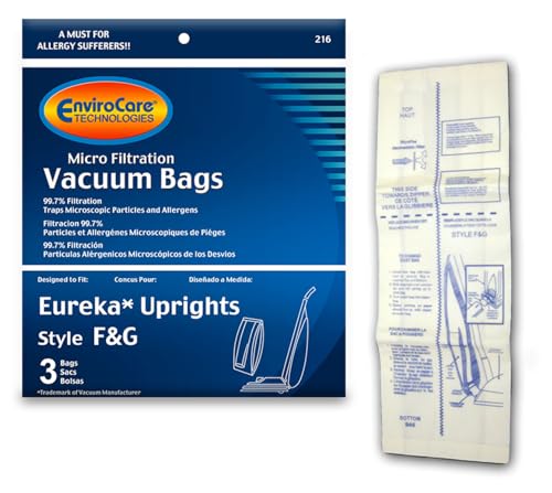 EnviroCare Micro Filtration Vacuum Bags for Eureka F&G (3 Pack)