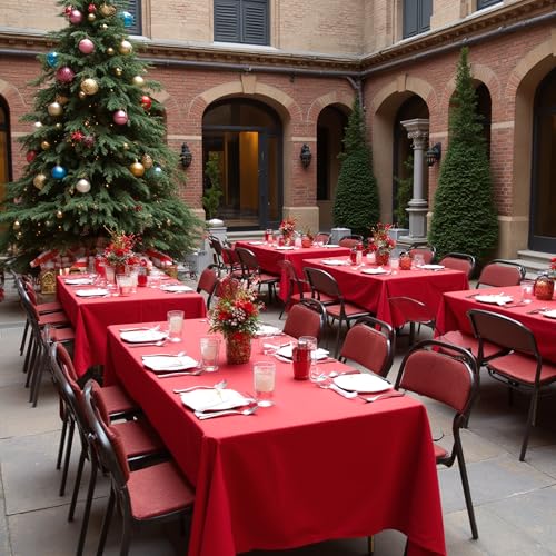 Sancua Red Rectangle Tablecloth 54x108 Inch Pack of 6 for Dining & Events