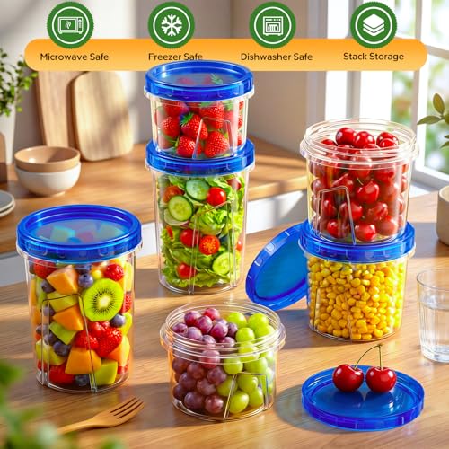 HOMETALL Airtight Freezer Storage Containers - 6 Pack (33, 24, 17 oz)