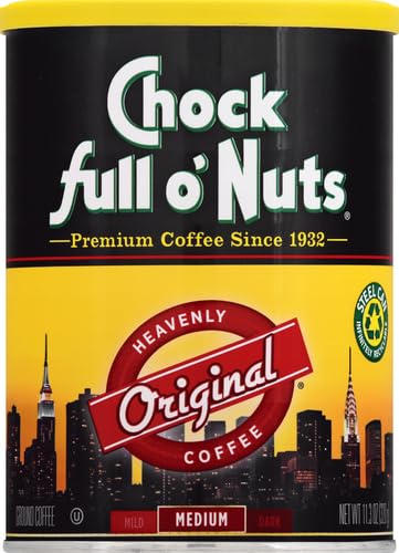 Chock Full o'Nuts Heavenly Original Ground Coffee, 11.3 Oz (Pack of 4)