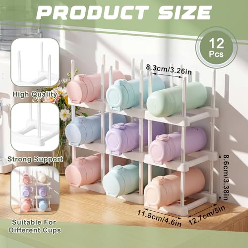 Reallnaive Water Bottle Organizer for 12 Bottles - Stackable ABS Rack