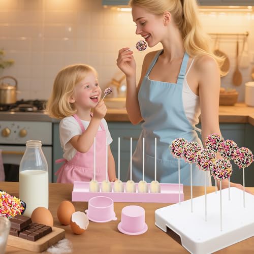Cake Pop Mold Set with 9-Inch Tray & Sticks - Durable ABS