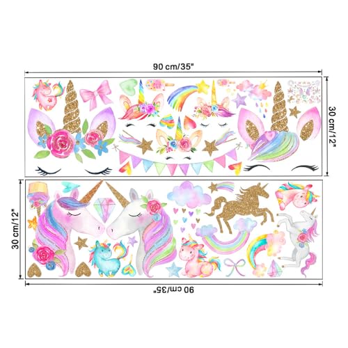 LEISENOR Unicorn Wall Decal - Kids Room Stickers for Decorating