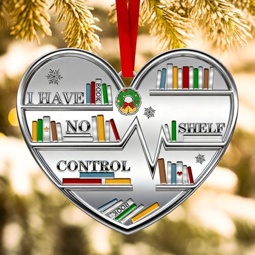 Metal Book Ornament - I Have No Shelf Control for Christmas Tree