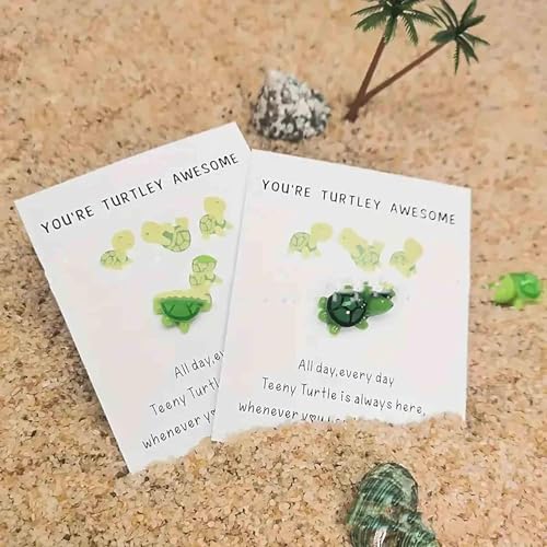 Handmade Emotional Support Turtle Gift with Encouragement Card