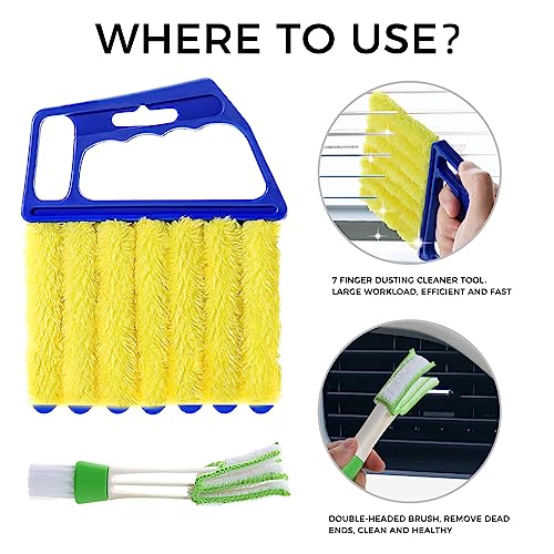 EVEPRUS 4-Pack Blind Cleaner Duster Tool with 7 Fingers Design