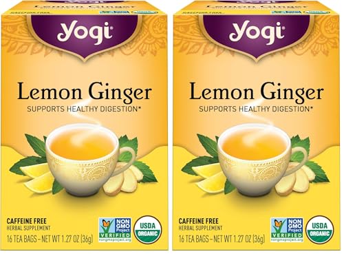 Yogi Lemon Ginger Tea Bags - Organic Ginger Lemon Blend (16 ct, Pack of 2)
