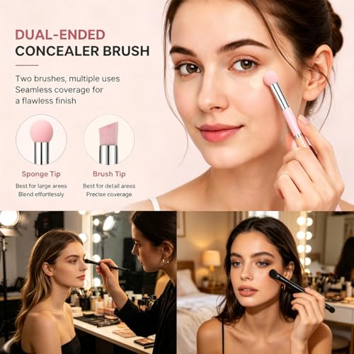 KuuGuu 6 PCS Dual Ended Hairline Powder Brushes & Makeup Brush Set