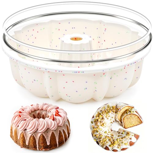 Vinino 9.5 Inch Fluted Tube Cake Pan with Metal Frame - Classic Regular