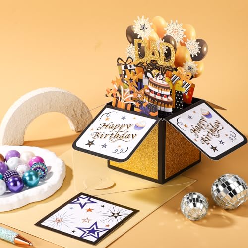 Gosknor Dad Happy Birthday Pop Up Card with Envelope Set