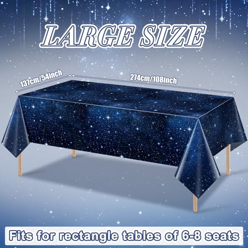 Galaxy Space Tablecloths - 3 Pack, 54 x 108 Inch Disposable Plastic