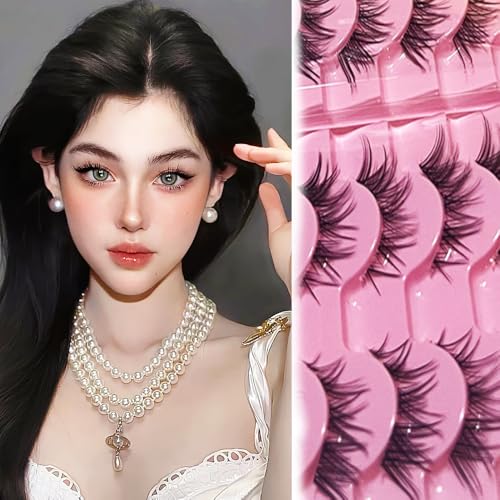 AM RONG MAGIC 10 Pairs Faux 3D Mink False Eyelashes Thick Long Fluffy Multilayer Reusable Cat Eye Lashes M-02