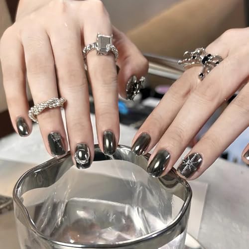 50pcs 3D Metal Punk Nail Art Studs Silver Alloy Star Planet Charms