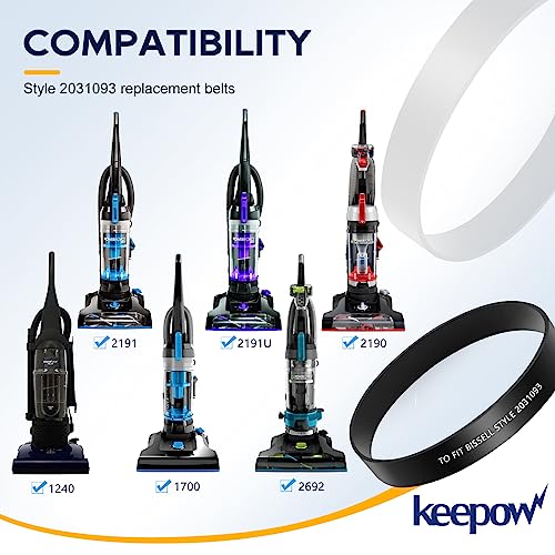 KEEPOW Vacuum Belt 4 Pack for Bissell PowerForce Helix Turbo