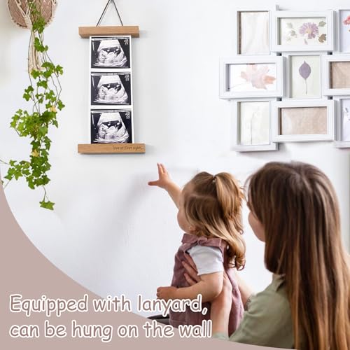 Zyeco Magnetic Ultrasound Photo Frame - Wooden Baby Keepsake Display, Variation 1