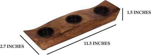 eTroves Wooden Tealight Candle Holder Set - Personalized Mango Wood Votive Holders for Rustic Events