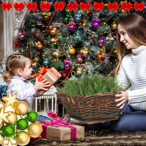 30pcs Artificial Christmas Pine Needles Branches, 12.6-inch Fake Greenery