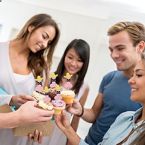 24 PCS Bachelor Party Cupcake Toppers with Hat & Beard - Fun Cake Decorations
