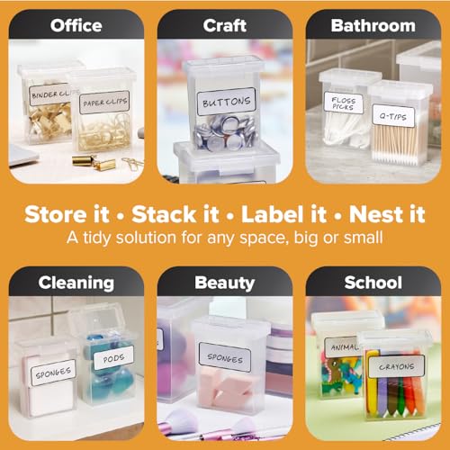 Bostitch Konnect Clear Plastic Storage Containers, 0.5 Qt, 2 Pack