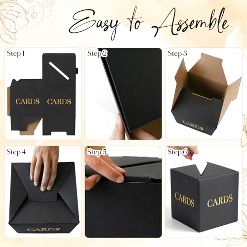 OurWarm Large Black Card Box for Graduation & Anniversary Events