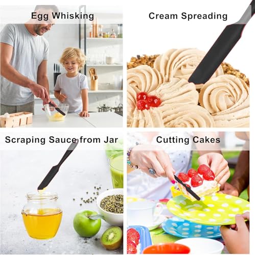 LEISENOR Silicone Wax Applicator Sticks Reusable Hard Wax Spatula 2pc Black
