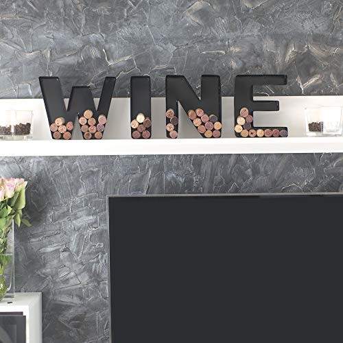 Letter N Metal Wine Cork Holder & Keepsake Display with Wall Mount