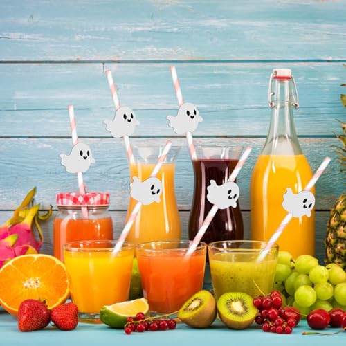 24 Pink Halloween Straws - Eco-Friendly Party Decor