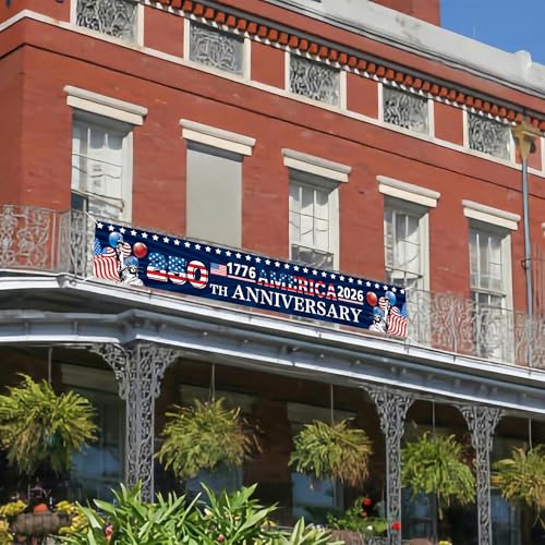 Patriotic 250th Anniversary Banner 120" x 20" for Celebrations