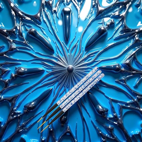 3-Piece Blue Nail Art Liner Brushes for UV Gel and Acrylic Painting