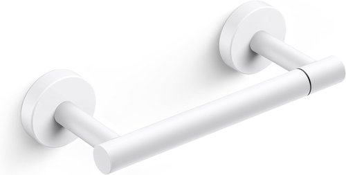 FORIOUS Toilet Paper Holder - Stainless Steel Rustproof Double Post Pivoting Design | White Finish