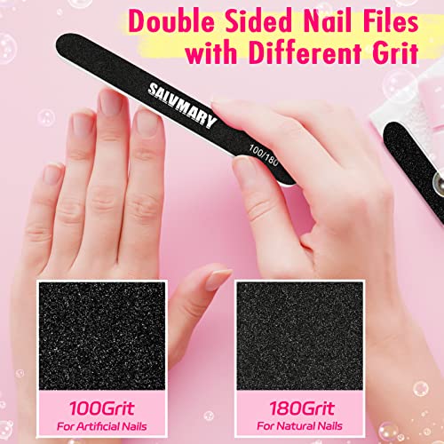 SALVMARY Nail File and Buffer Block Set - 8 Pcs Professional Manicure Kit