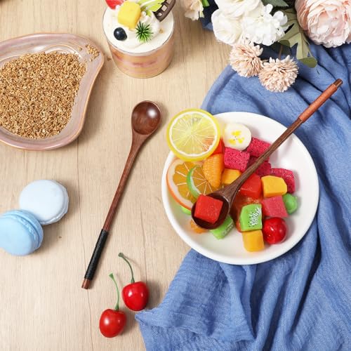 Wooden Honey Spoon Set - 2PCS Long Handle Stirring Spoons