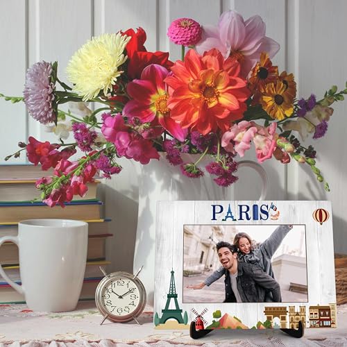 Wooden Desktop Photo Frame 6x8 for Paris Memories