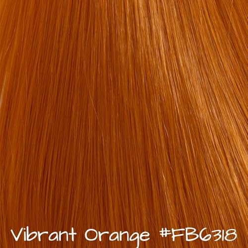 Hair Chakra Silky Straight Henlon Hair Vibrant Orange Synthetic Monofiber