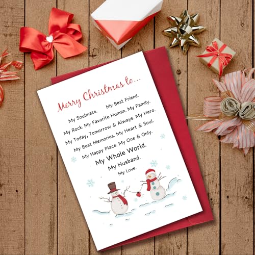Romantic Christmas Card for Husband | Sweet Xmas Card Gift