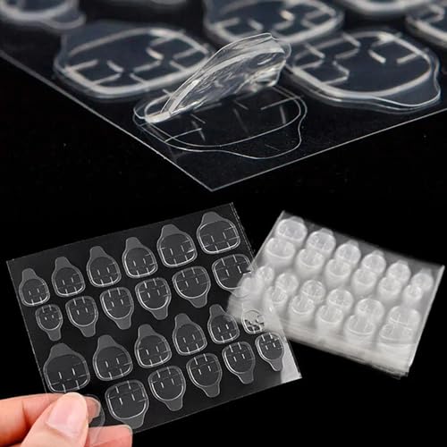 MOLILON 480pcs Nail Adhesive Tabs Transparent Jelly Glue for Press on Nails