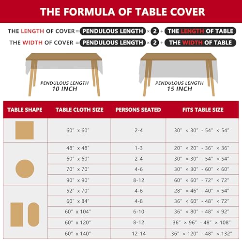 Christmas Round Tablecloth 70x70 Inch Snow Town Holiday Home Decor