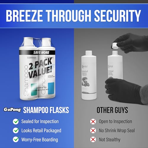GoPong Hidden Alcohol Flasks - 2 Pack Shampoo & Conditioner Design