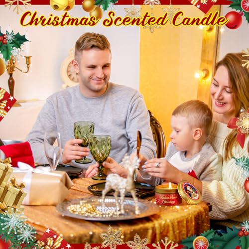 MTLEE 24 Pcs Christmas Scented Soy Candles Set - Gold
