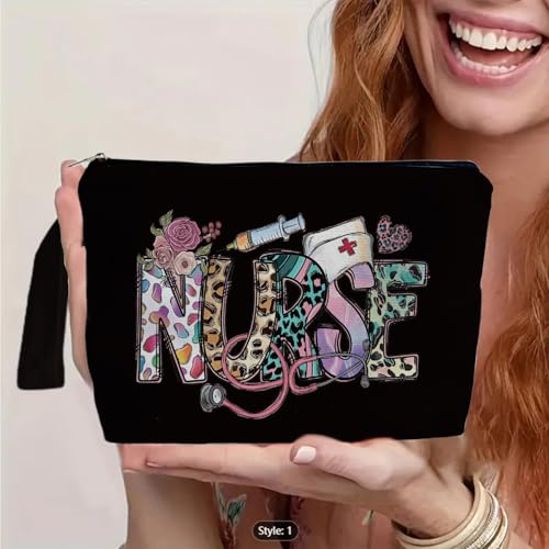 Nurse Canvas Makeup Bag - Cute Travel Cosmetic Pouch & Gift
