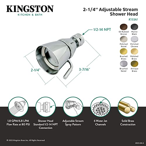 Kingston Brass K133A1 Designer Trimscape Showerscape 2-1/4-Inch Shower Head, Polished Chrome