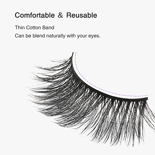 Obeya 10 Pairs False Eyelashes Fluffy Wispy Faux Mink Multipack