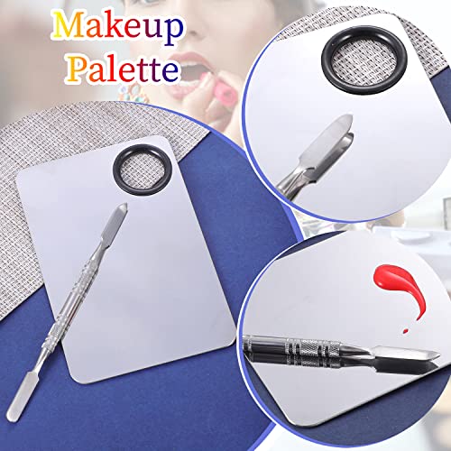 BESARME Makeup Mixing Palette and Spatula Set - Stainless Steel