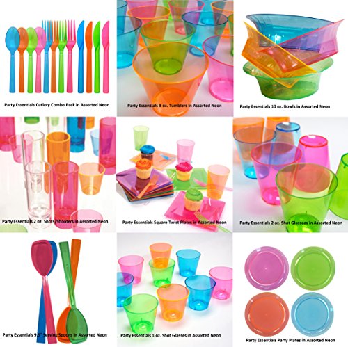 1-Ounce Neon Shot Glasses, 50-Count Hard Plastic Set