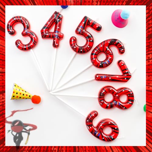 Red Ninja Birthday Candle Number 5 – Kids Cake Topper for Ninja Theme Party