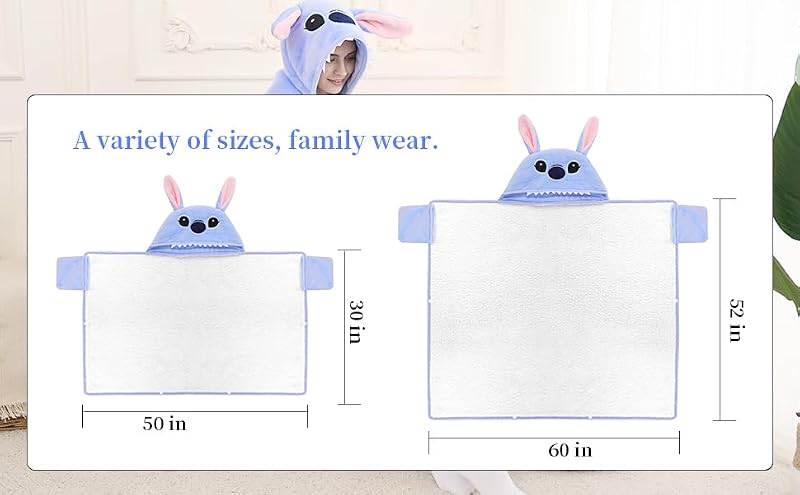 Mistletoe Unicorn Wearable Hooded Blanket, Warm Flannel Lamb Cape Shawl