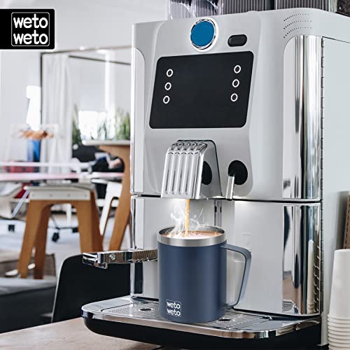 WETOWETO 14 oz Insulated Coffee Mug, Stainless Steel Camping Mug - Navy Blue