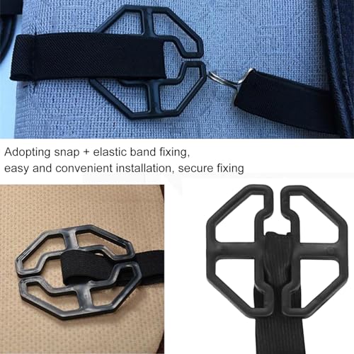 8 Pack Car Seat Cushion Fixing Buckles - Black Plastic Adjustable Clips