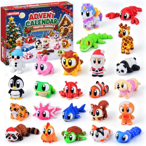 3D Printed Animal Advent Calendar 24-Day Christmas Countdown for Kids